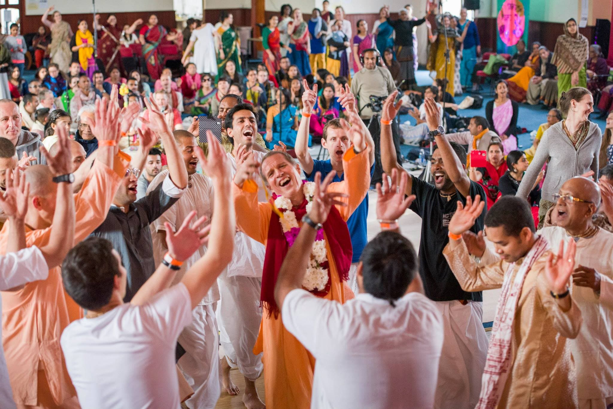 A joyful ISKCON kirtan gathering